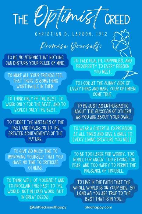 The Optimist Creed
