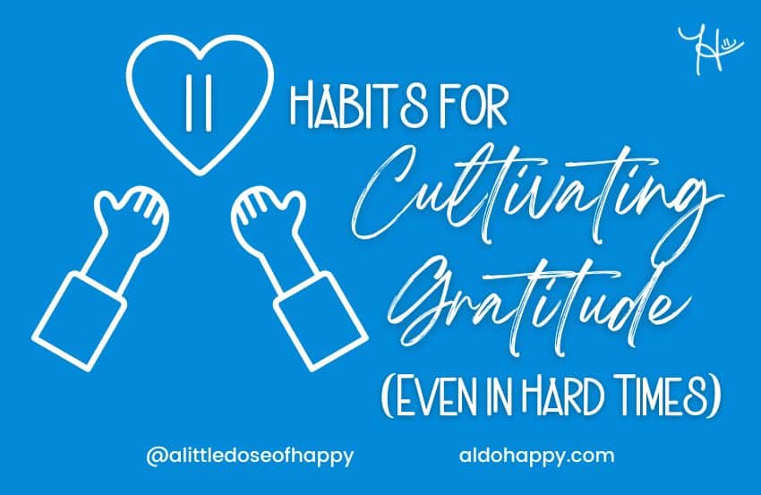 11 Habits for Cultivating Gratitude (Even in Hard Times) - a little dose of happy - aldohappy.com Blog