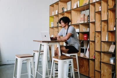 Man sitting at desk