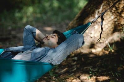 Man in hammock