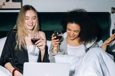 Friends drinking wine