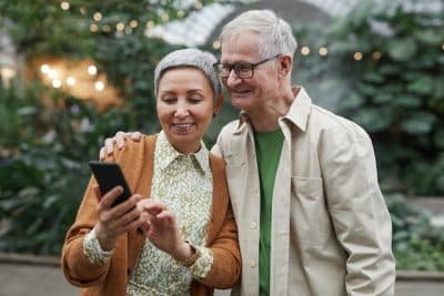 Happy elderly couple