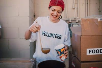 Woman volunteering