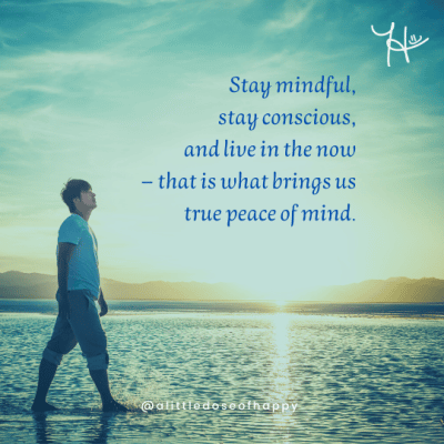 Stay mindful, stay conscious, and live in the now – that is what brings us true peace of mind - Elements of Happiness - a little dose of happy - aldohappy.com Blog