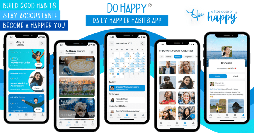 Do Happy Daily Happier Habits App Screenshots - a little dose of happy - aldohappy.com
