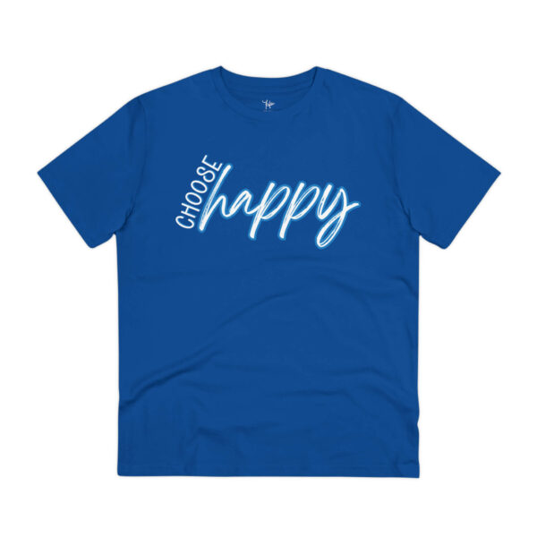 organic choose happy t-shirt in majorelle blue - a little dose of happy organic choose happy t-shirt in majorelle blue - a little dose of happy
